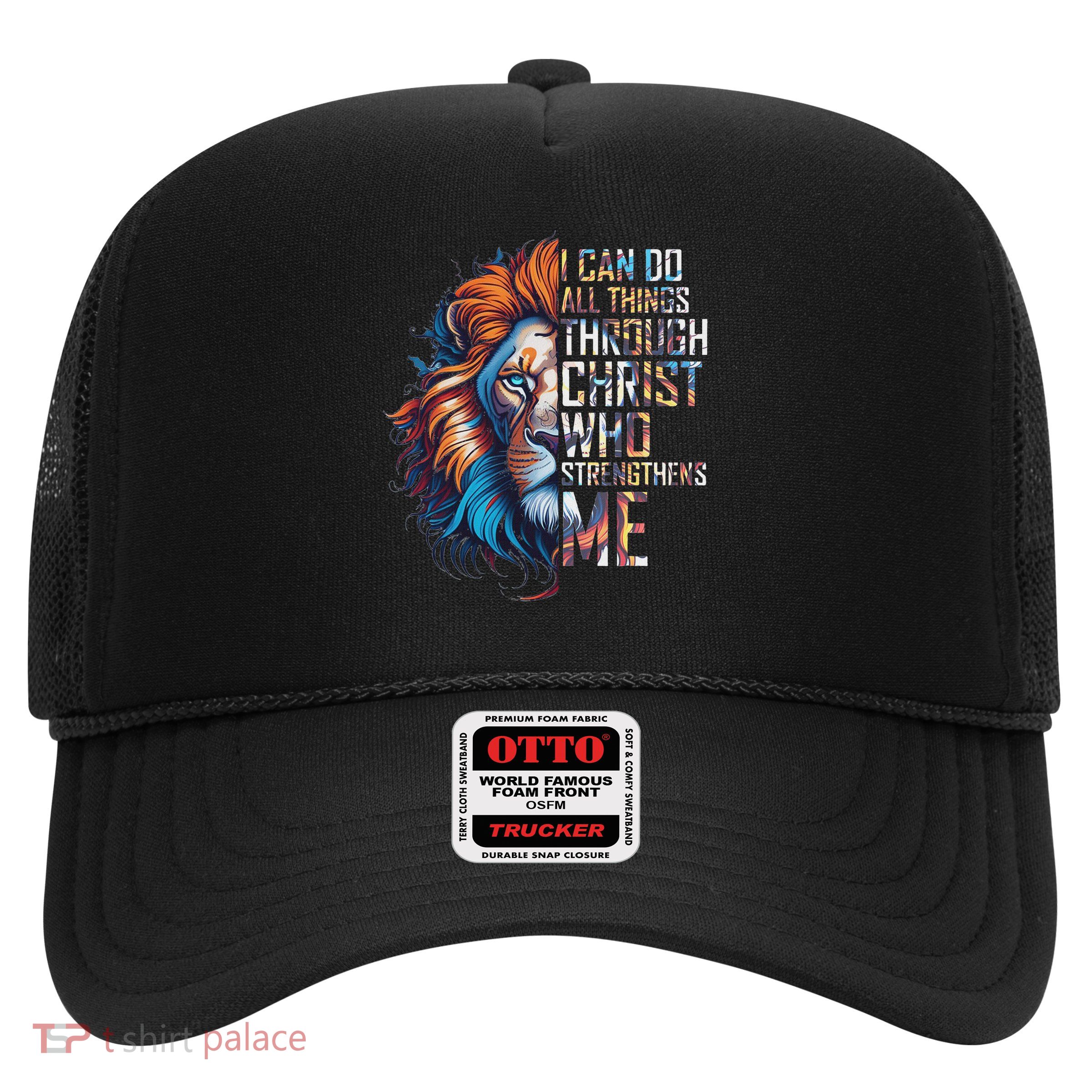 I Can Do All Things Through Christ Lion Faith Religious Trucker Hat
