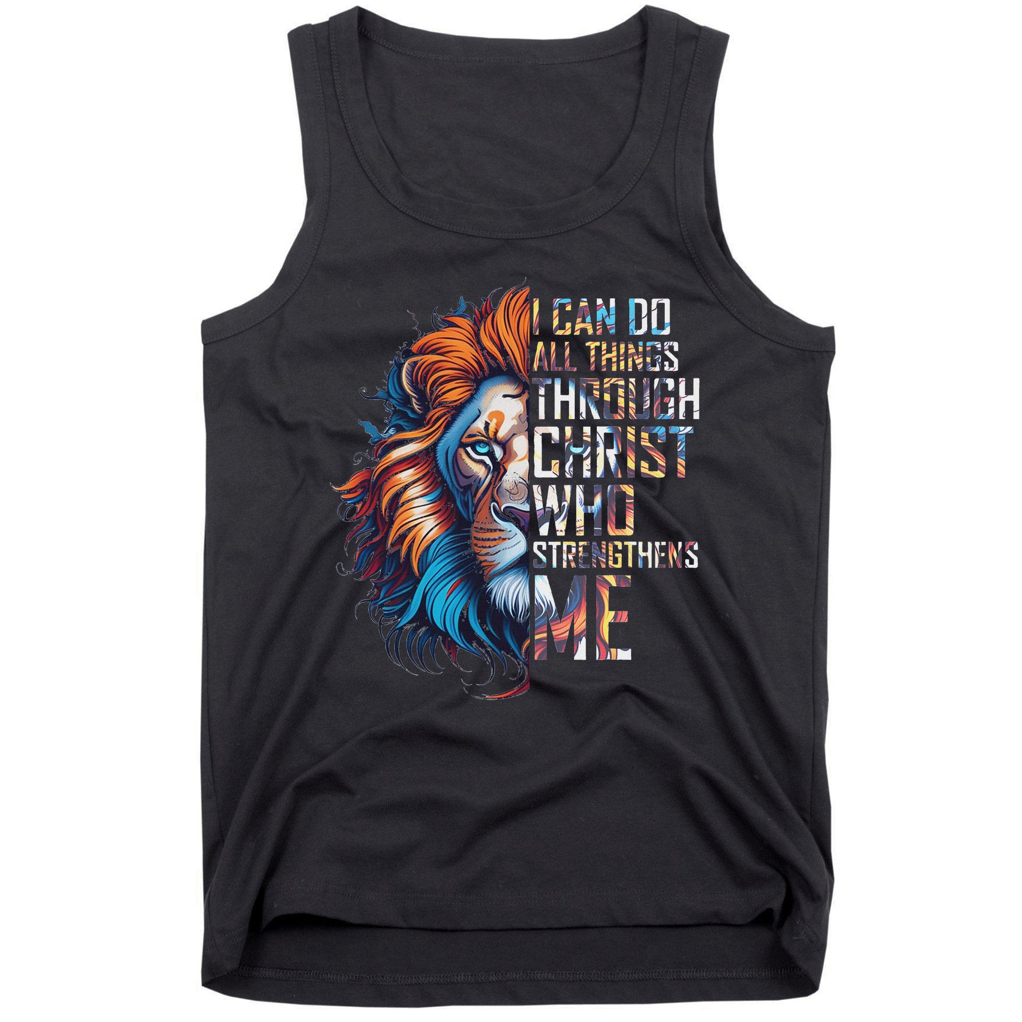 I Can Do All Things Through Christ Lion Faith Religious Tank Top