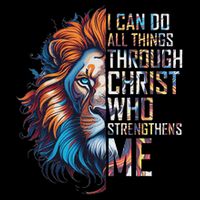 I Can Do All Things Through Christ Lion Faith Religious Cropped Pullover Crew