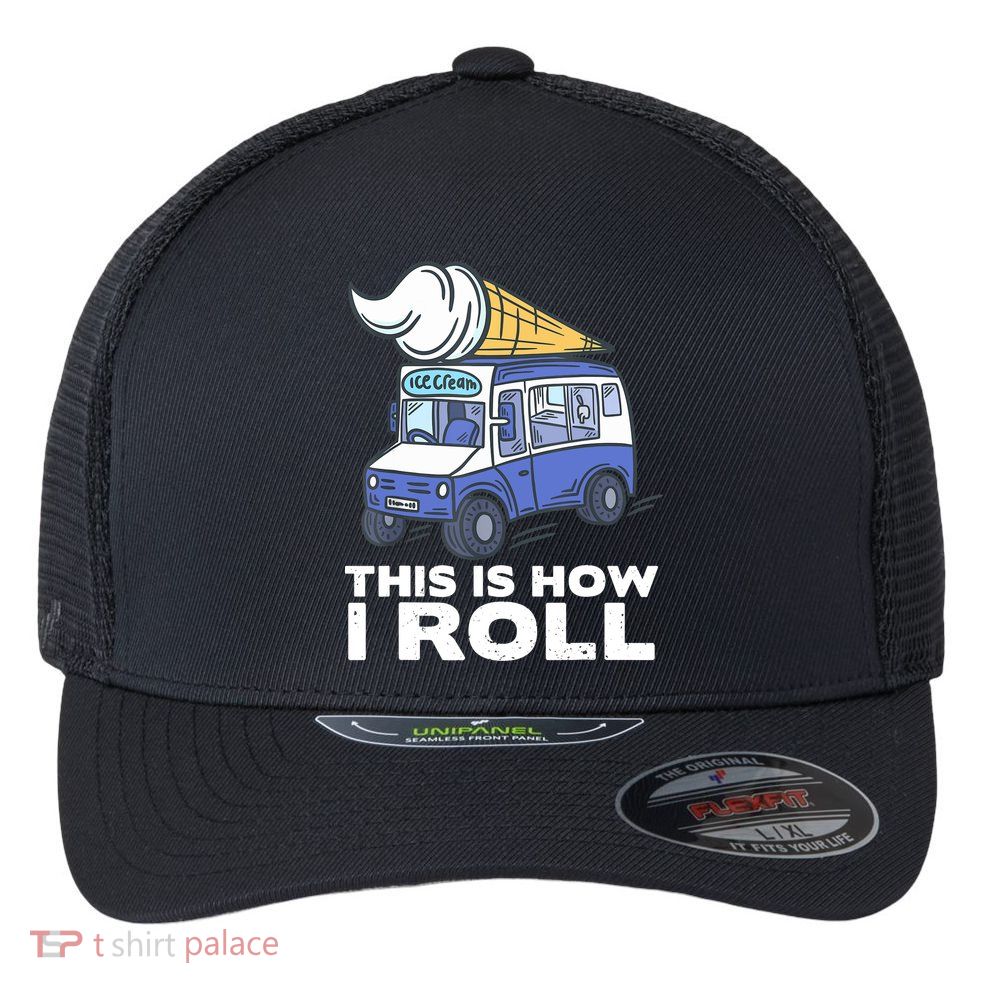 Ice Cream Design, Funny Ice Cream Gifts, Ice Cream Lover Flexfit Unipanel Trucker Cap