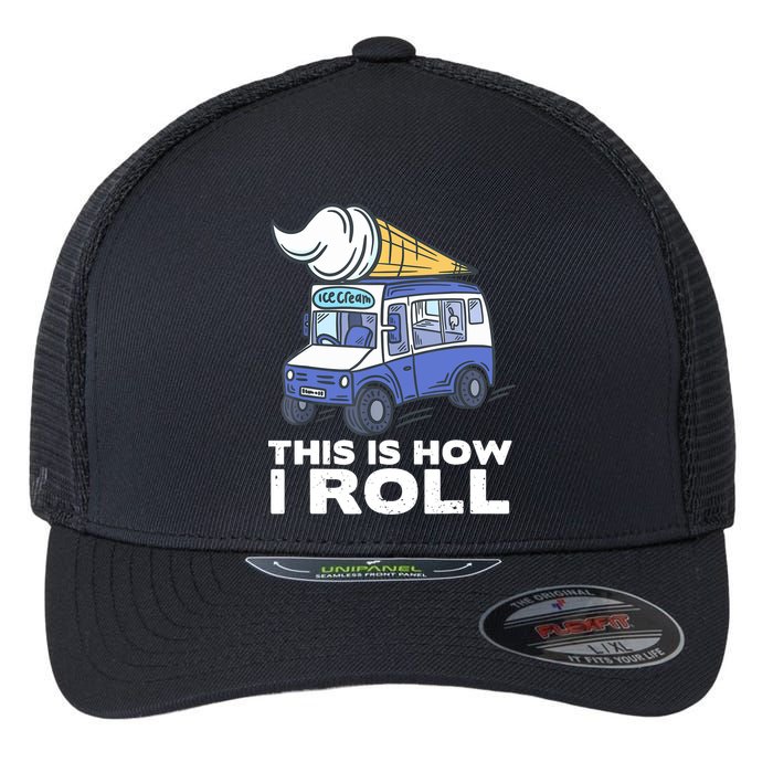 Ice Cream Design, Funny Ice Cream Gifts, Ice Cream Lover Flexfit Unipanel Trucker Cap