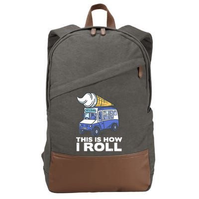 Ice Cream Design, Funny Ice Cream Gifts, Ice Cream Lover Cotton Canvas Backpack