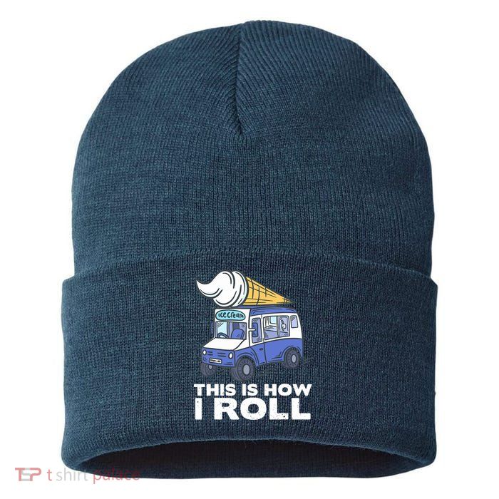 Ice Cream Design, Funny Ice Cream Gifts, Ice Cream Lover Sustainable Knit Beanie