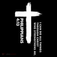 I Can Do All Things Through Christ Front And Back Print High Crown Mesh Back Trucker Hat