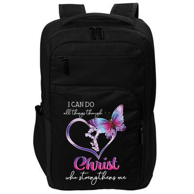 I Can Do All Things Through Christ Butterfly Art Easter Day Impact Tech Backpack