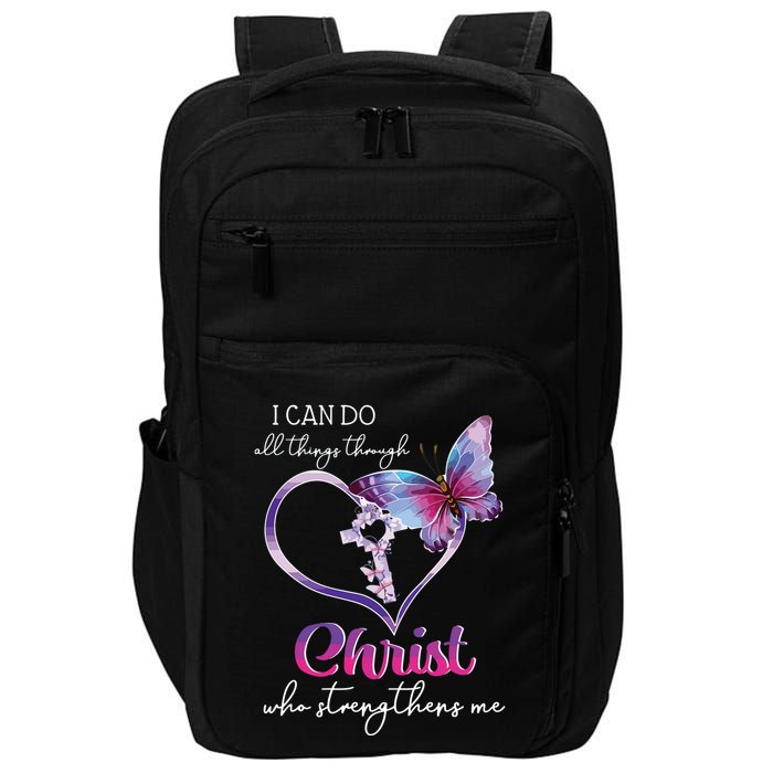 I Can Do All Things Through Christ Butterfly Art Easter Day Impact Tech Backpack