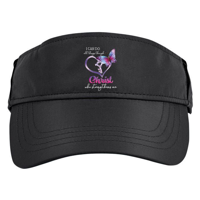 I Can Do All Things Through Christ Butterfly Art Easter Day Adult Drive Performance Visor