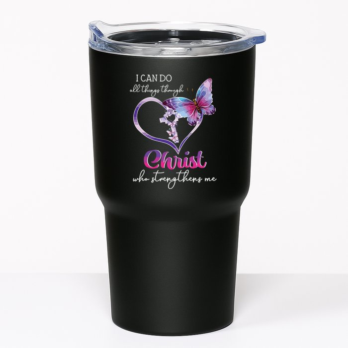 I Can Do All Things Through Christ Butterfly Art Easter Day Tumbler