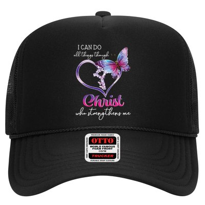 I Can Do All Things Through Christ Butterfly Art Easter Day Trucker Hat