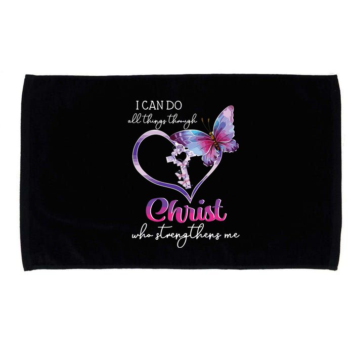 I Can Do All Things Through Christ Butterfly Art Easter Day Microfiber Hand Towel
