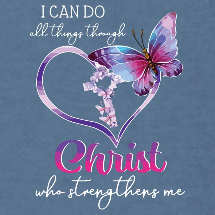 I Can Do All Things Through Christ Butterfly Art Easter Day Garment-Dyed Sweatshirt