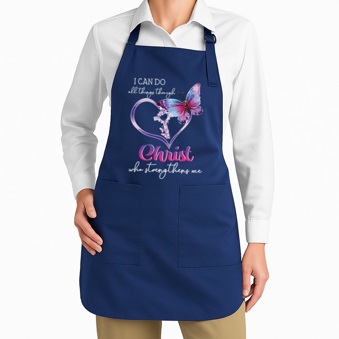 I Can Do All Things Through Christ Butterfly Art Easter Day Apron