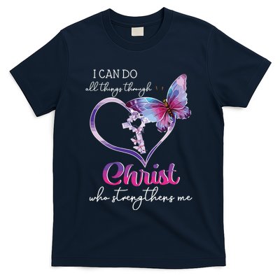 I Can Do All Things Through Christ Butterfly Art Easter Day T-Shirt