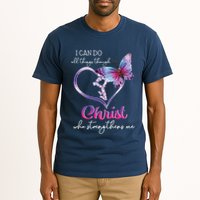 I Can Do All Things Through Christ Butterfly Art Easter Day Tall T-Shirt