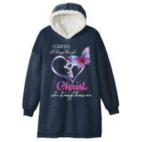 I Can Do All Things Through Christ Butterfly Art Easter Day Hooded Wearable Blanket