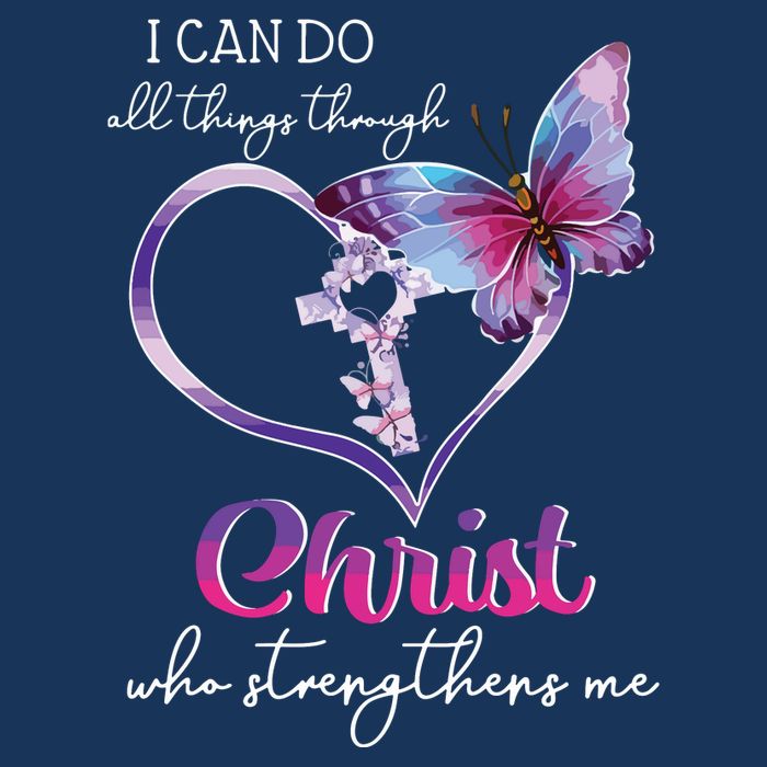 I Can Do All Things Through Christ Butterfly Art Easter Day Drawstring Bag