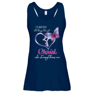 I Can Do All Things Through Christ Butterfly Art Easter Day Ladies Essential Flowy Tank