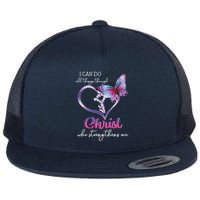 I Can Do All Things Through Christ Butterfly Art Easter Day Flatbill Hat