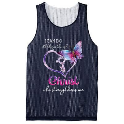I Can Do All Things Through Christ Butterfly Art Easter Day Mesh Reversible Basketball Jersey Tank