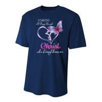 I Can Do All Things Through Christ Butterfly Art Easter Day Youth Performance Sprint T-Shirt