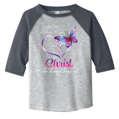 I Can Do All Things Through Christ Butterfly Art Easter Day Toddler Fine Jersey T-Shirt