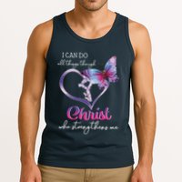 I Can Do All Things Through Christ Butterfly Art Easter Day Tank Top