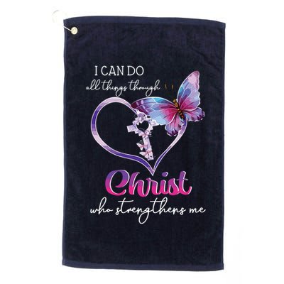 I Can Do All Things Through Christ Butterfly Art Easter Day Golf Towel
