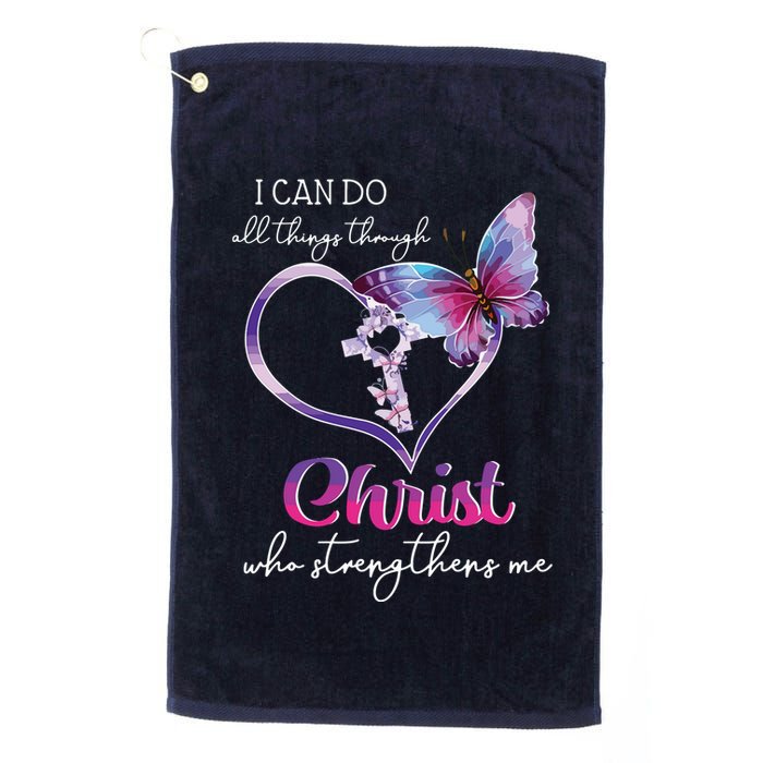 I Can Do All Things Through Christ Butterfly Art Easter Day Golf Towel
