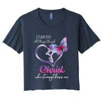 I Can Do All Things Through Christ Butterfly Art Easter Day Crop Top