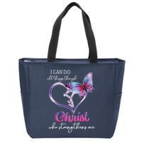 I Can Do All Things Through Christ Butterfly Art Easter Day Zip Tote Bag