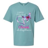 I Can Do All Things Through Christ Butterfly Art Easter Day Sueded Cloud Jersey T-Shirt