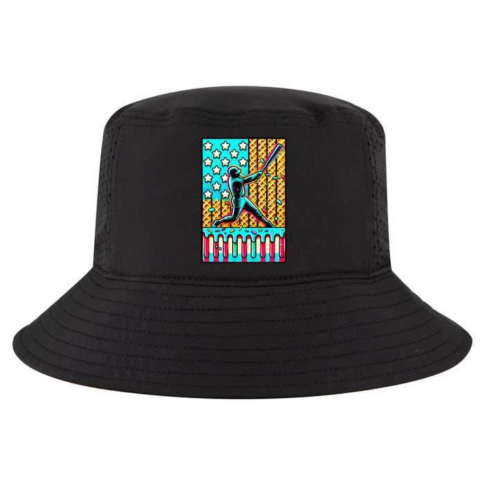 Ice Cream Drip Baseball Stuff Drip For American Flag Cool Comfort Performance Bucket Hat