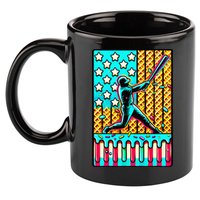 Ice Cream Drip Baseball Stuff Drip For American Flag 11oz C Handle Ceramic Mug