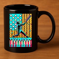 Ice Cream Drip Baseball Stuff Drip For American Flag 11oz C Handle Ceramic Mug