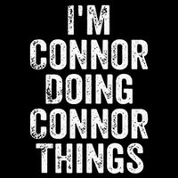 IM Connor Doing Connor Things Personalized First Name Flexfit Unipanel Trucker Cap
