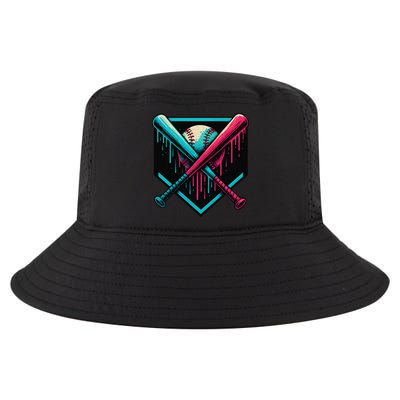 Ice Cream Dripping Baseball Home Plate Drip Respect The Cool Comfort Performance Bucket Hat