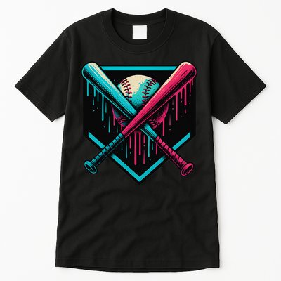Ice Cream Dripping Baseball Home Plate Drip Respect The Tall T-Shirt
