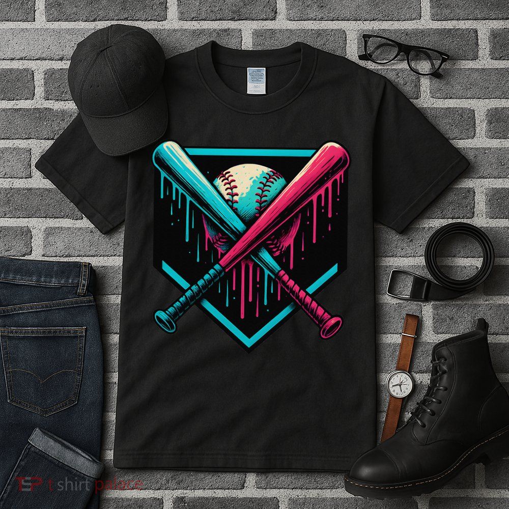 Ice Cream Dripping Baseball Home Plate Drip Respect The Tall T-Shirt