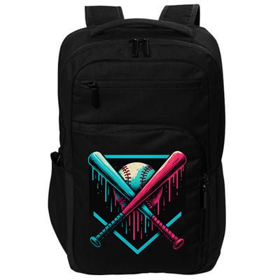 Ice Cream Dripping Baseball Home Plate Drip Respect The Impact Tech Backpack