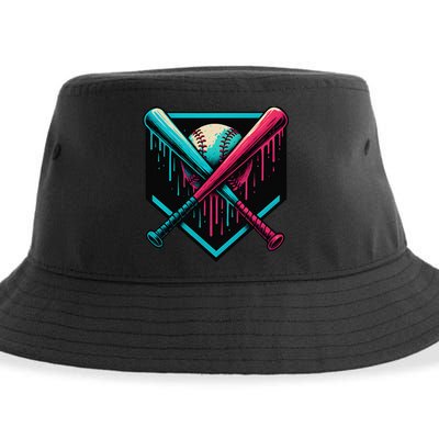Ice Cream Dripping Baseball Home Plate Drip Respect The Sustainable Bucket Hat