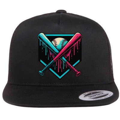 Ice Cream Dripping Baseball Home Plate Drip Respect The Flatbill Hat