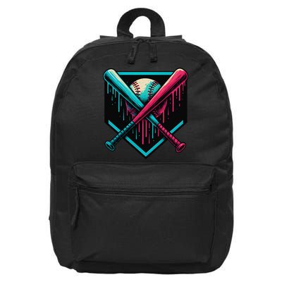Ice Cream Dripping Baseball Home Plate Drip Respect The 16 in Basic Backpack