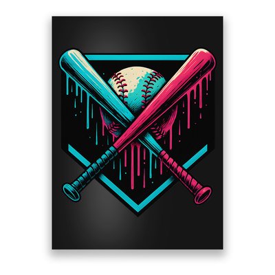 Ice Cream Dripping Baseball Home Plate Drip Respect The Poster