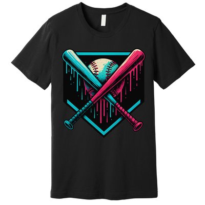 Ice Cream Dripping Baseball Home Plate Drip Respect The Premium T-Shirt