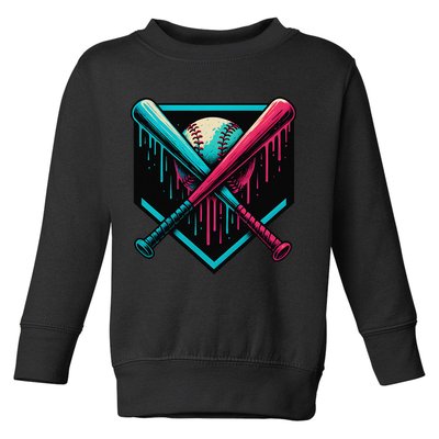 Ice Cream Dripping Baseball Home Plate Drip Respect The Toddler Sweatshirt