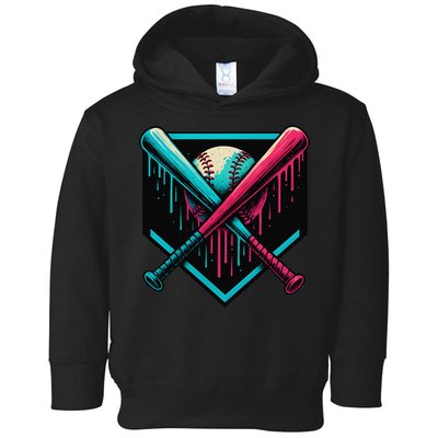 Ice Cream Dripping Baseball Home Plate Drip Respect The Toddler Hoodie