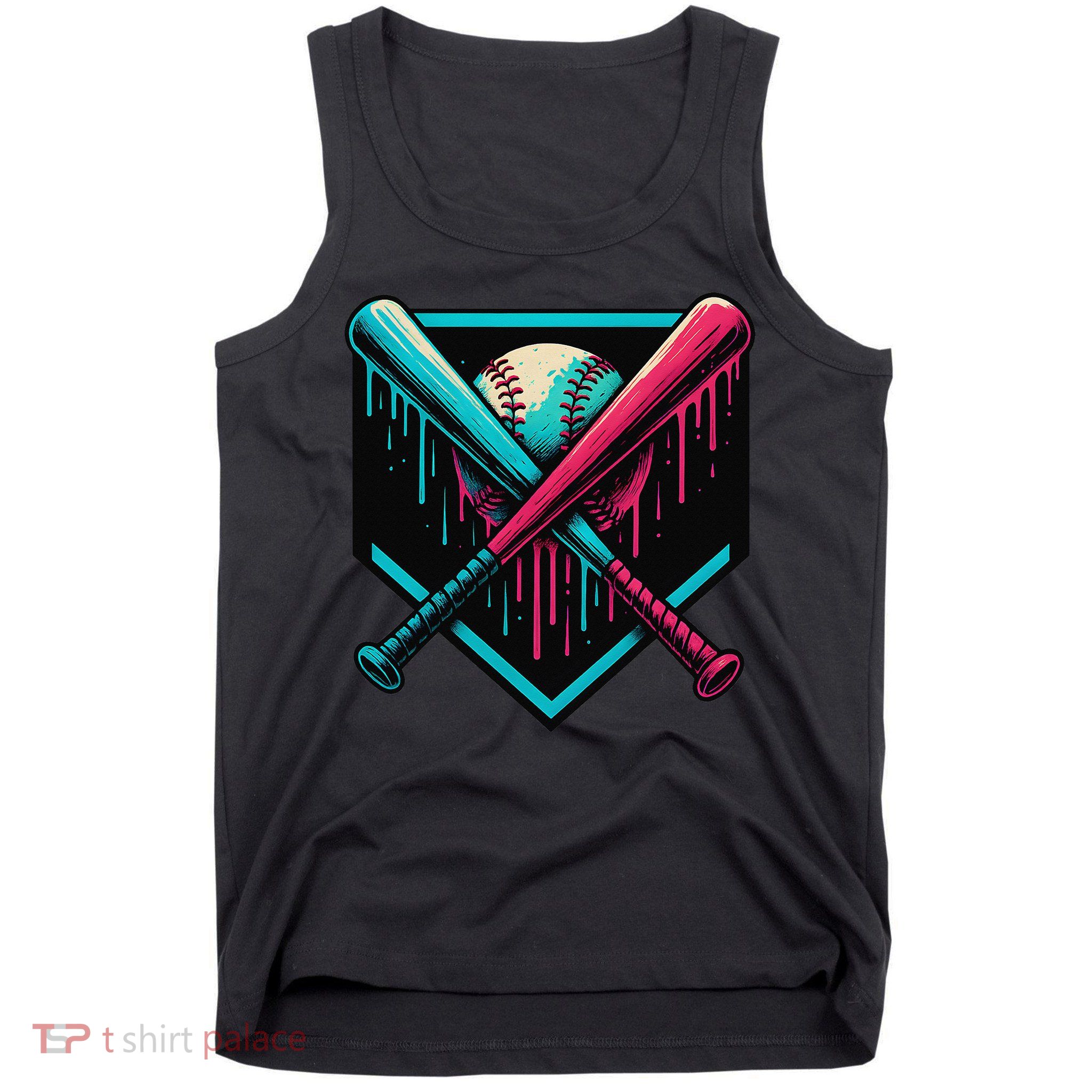 Ice Cream Dripping Baseball Home Plate Drip Respect The Tank Top