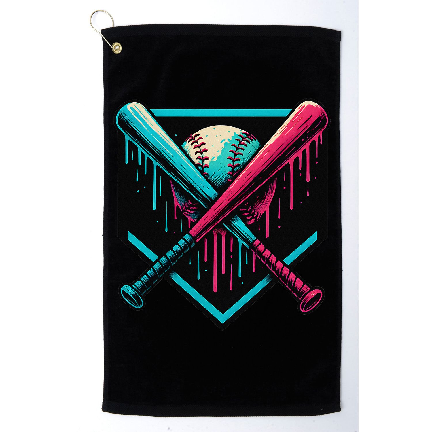 Ice Cream Dripping Baseball Home Plate Drip Respect The Golf Towel