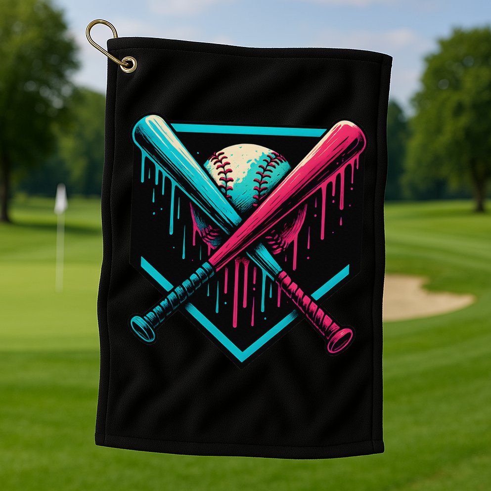 Ice Cream Dripping Baseball Home Plate Drip Respect The Golf Towel