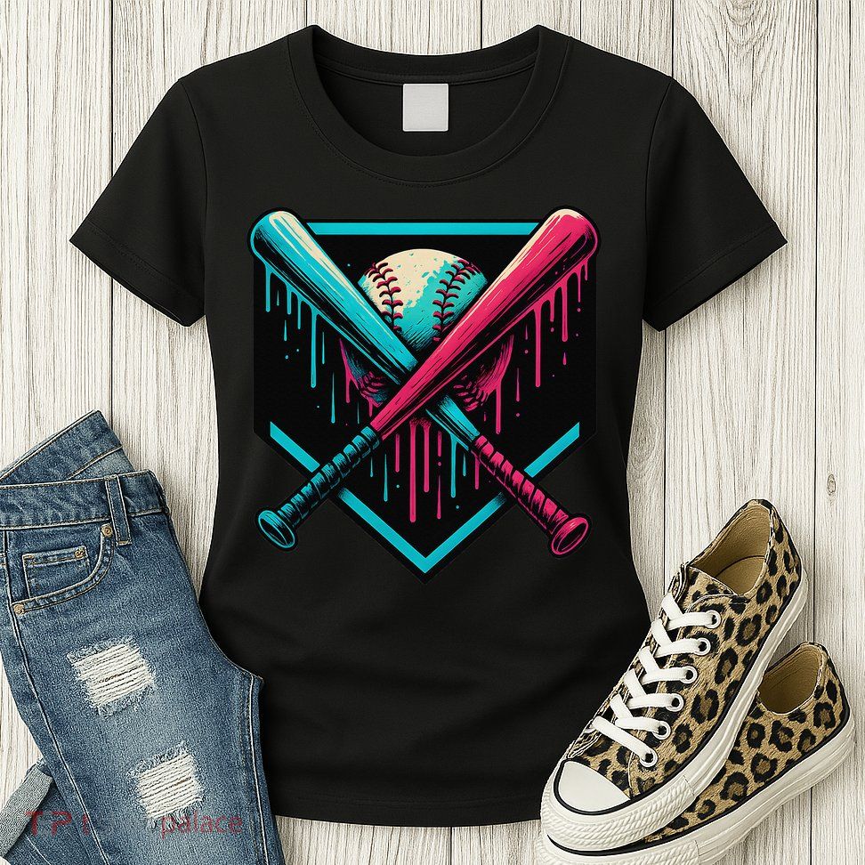 Ice Cream Dripping Baseball Home Plate Drip Respect The Womens T-Shirt